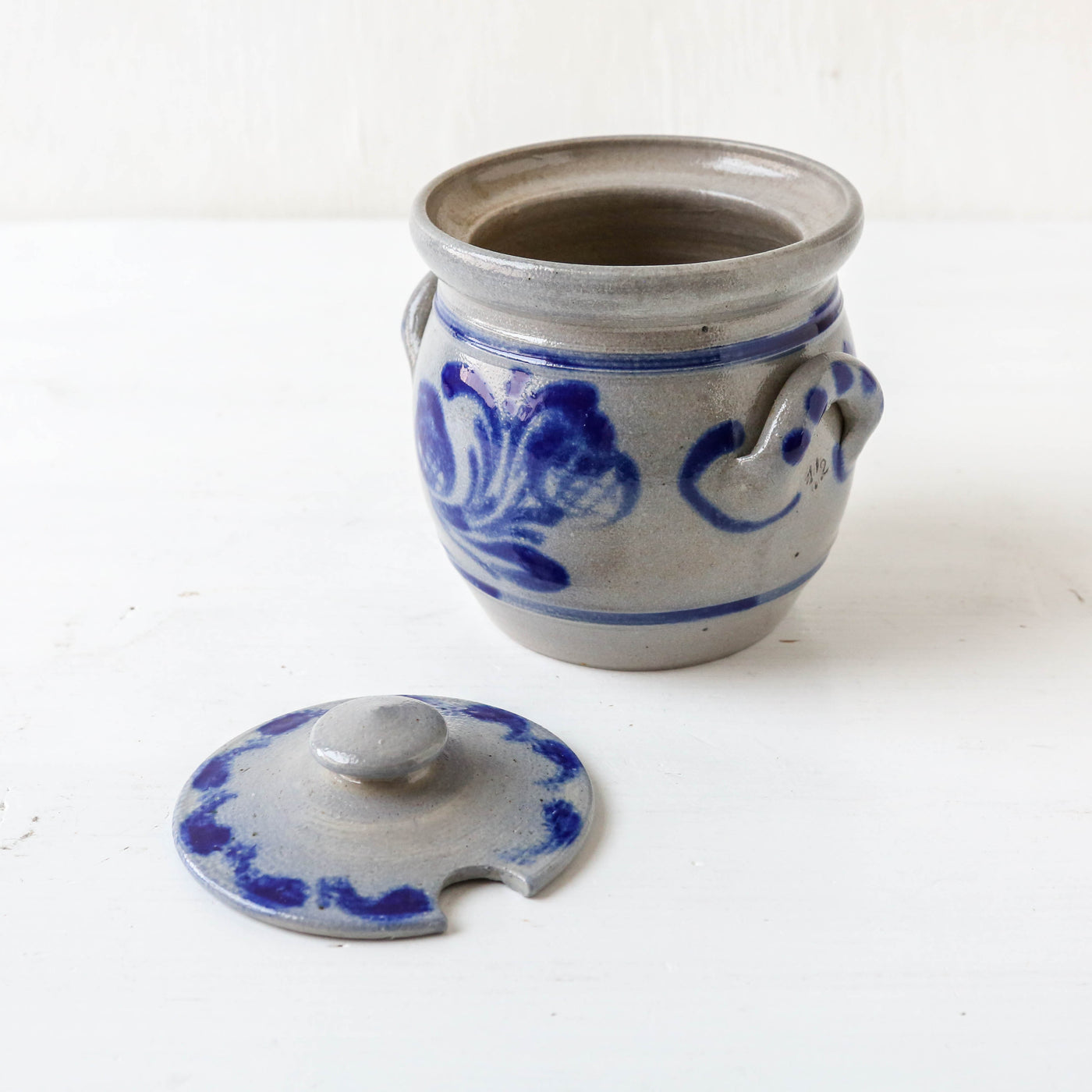 Vintage Alsace Salt Glazed Handled Pots - Small