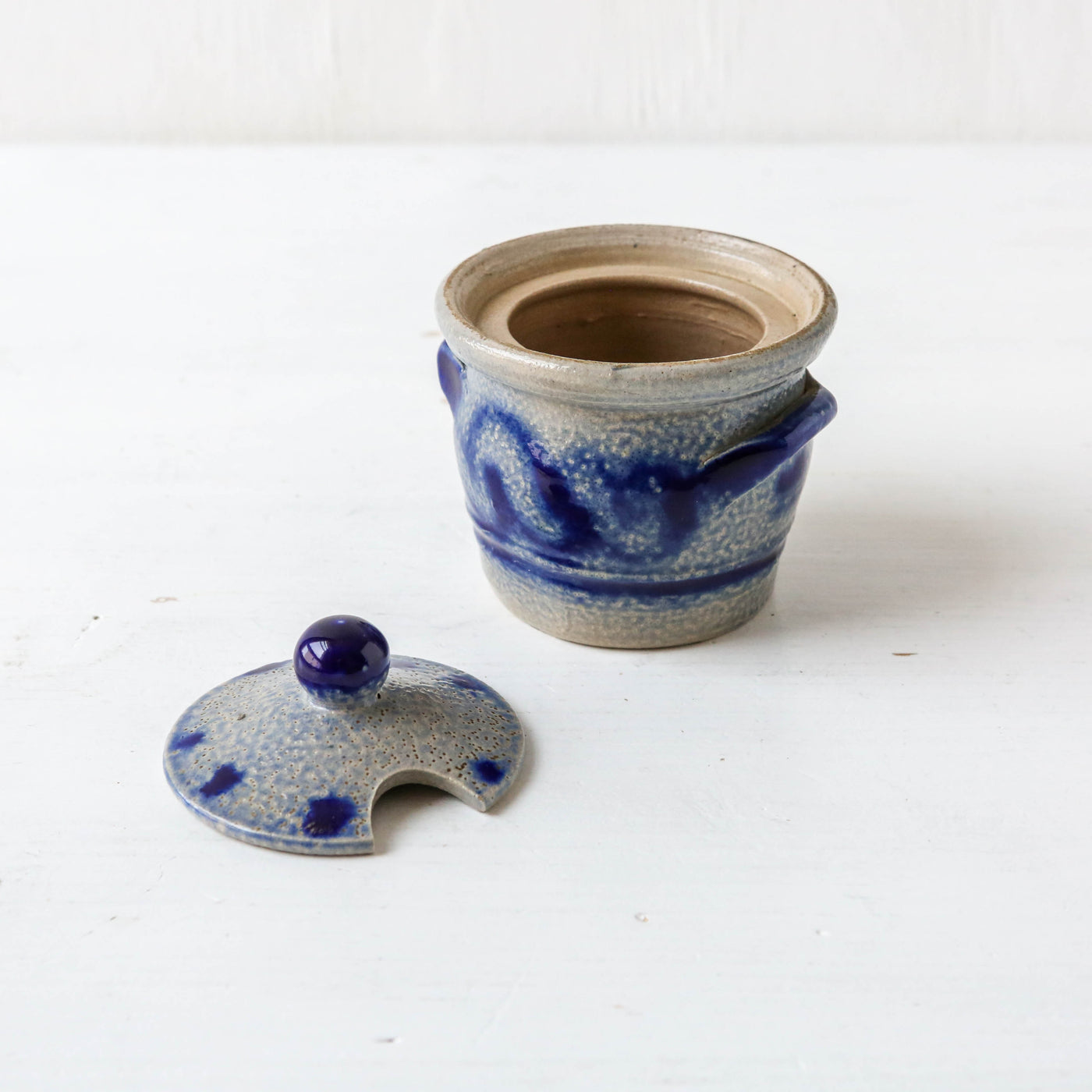 Vintage Alsace Salt Glazed Handled Pots - Small