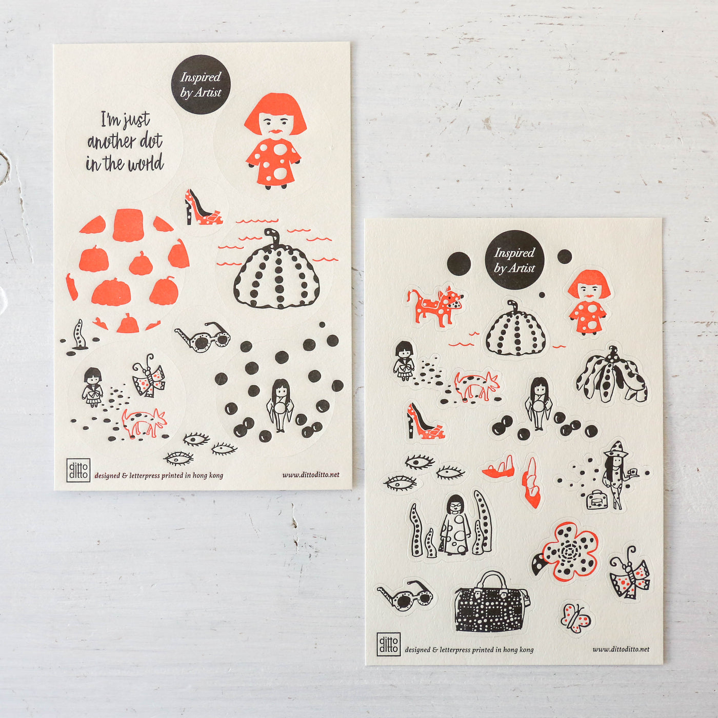 Artist Inspired Letterpress Stickers