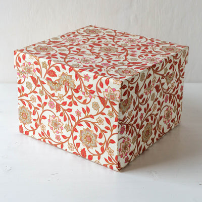 Cubic Covered Storage Box in Divya Ruby - Large