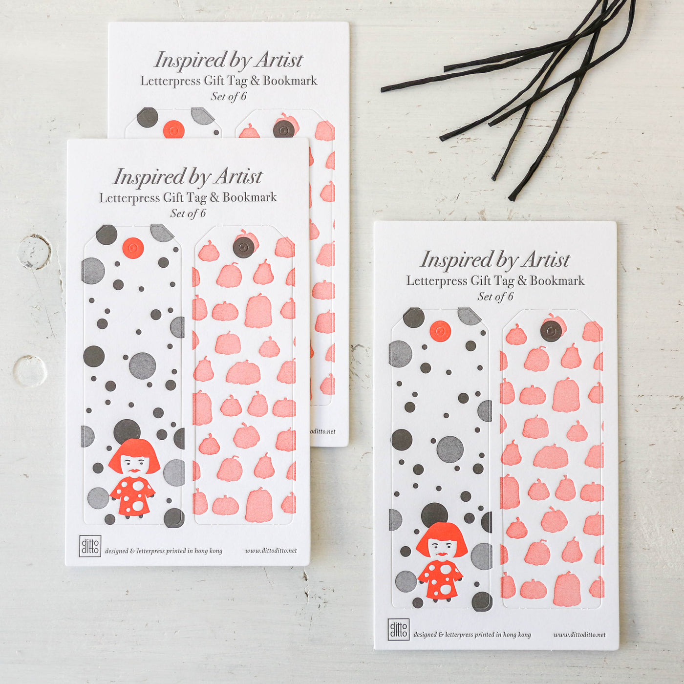 Artist Inspired Letterpress Bookmark Gift Tags - Set of 2