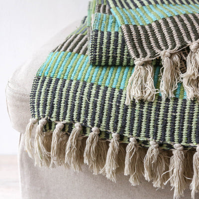 Isnel Recycled Cotton Throw - Blue