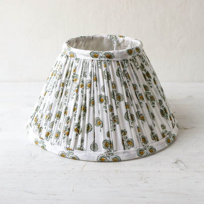 30cm Empire Pleated Lampshade - Lennox Green & Ochre