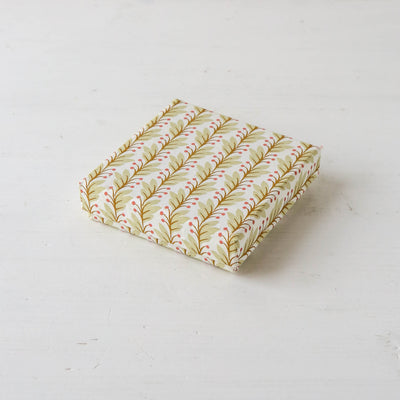 Square Flat Covered Box in Naya Moss - Small