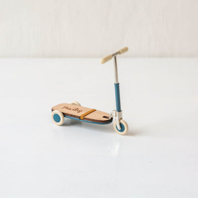 Kick Board Scooter for Maileg Mice - Blue