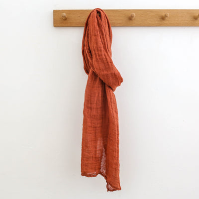 Soft Linen Scarf - Brick