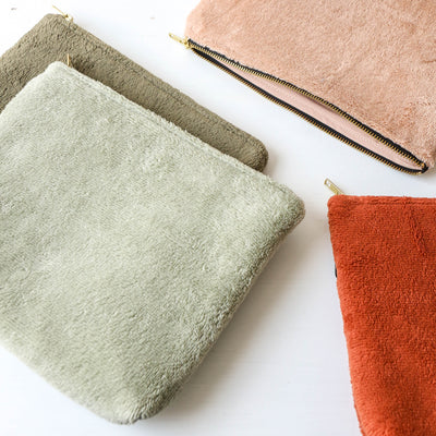 Soft Towelling Zip Pouch - 28 x 22cm