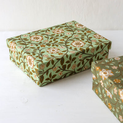 Squat Covered Box in Roja Olive - Small