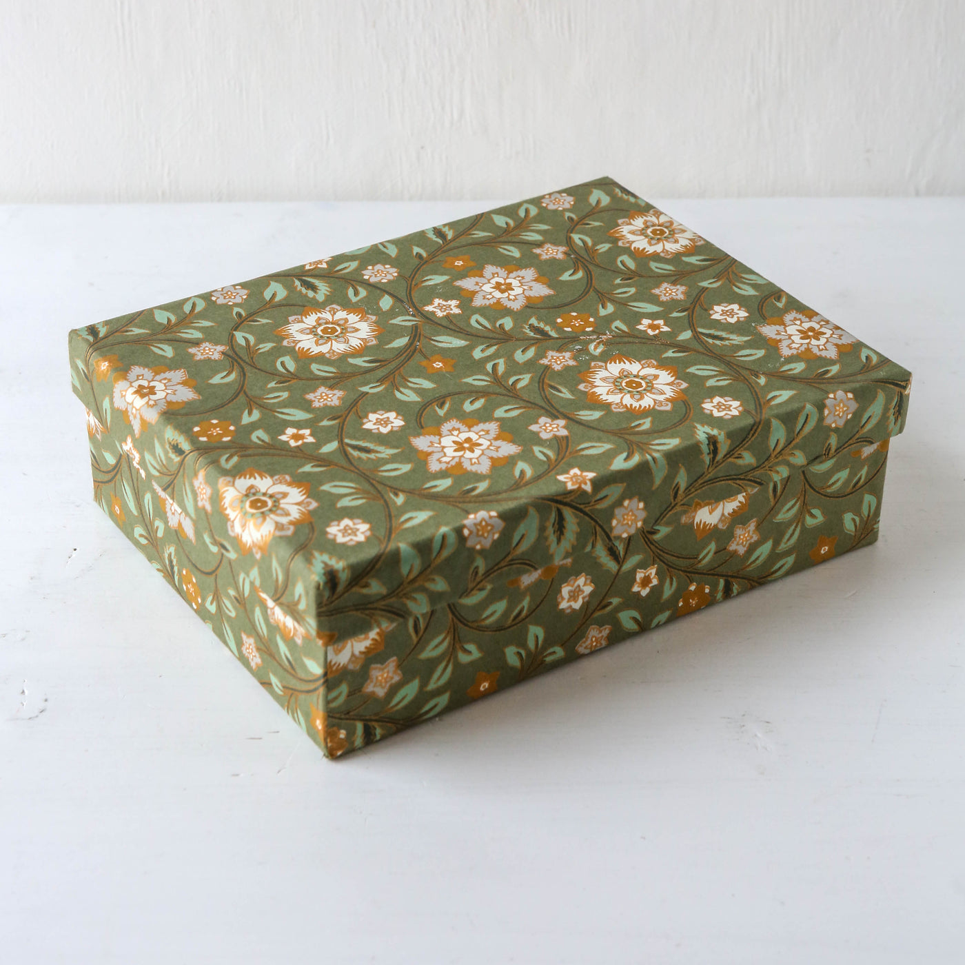 Squat Covered Box in Roja Olive - Medium