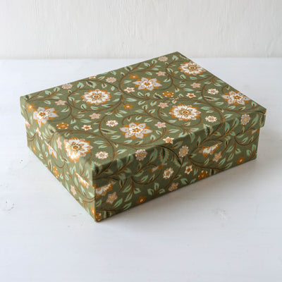 Squat Covered Box in Roja Olive - Medium