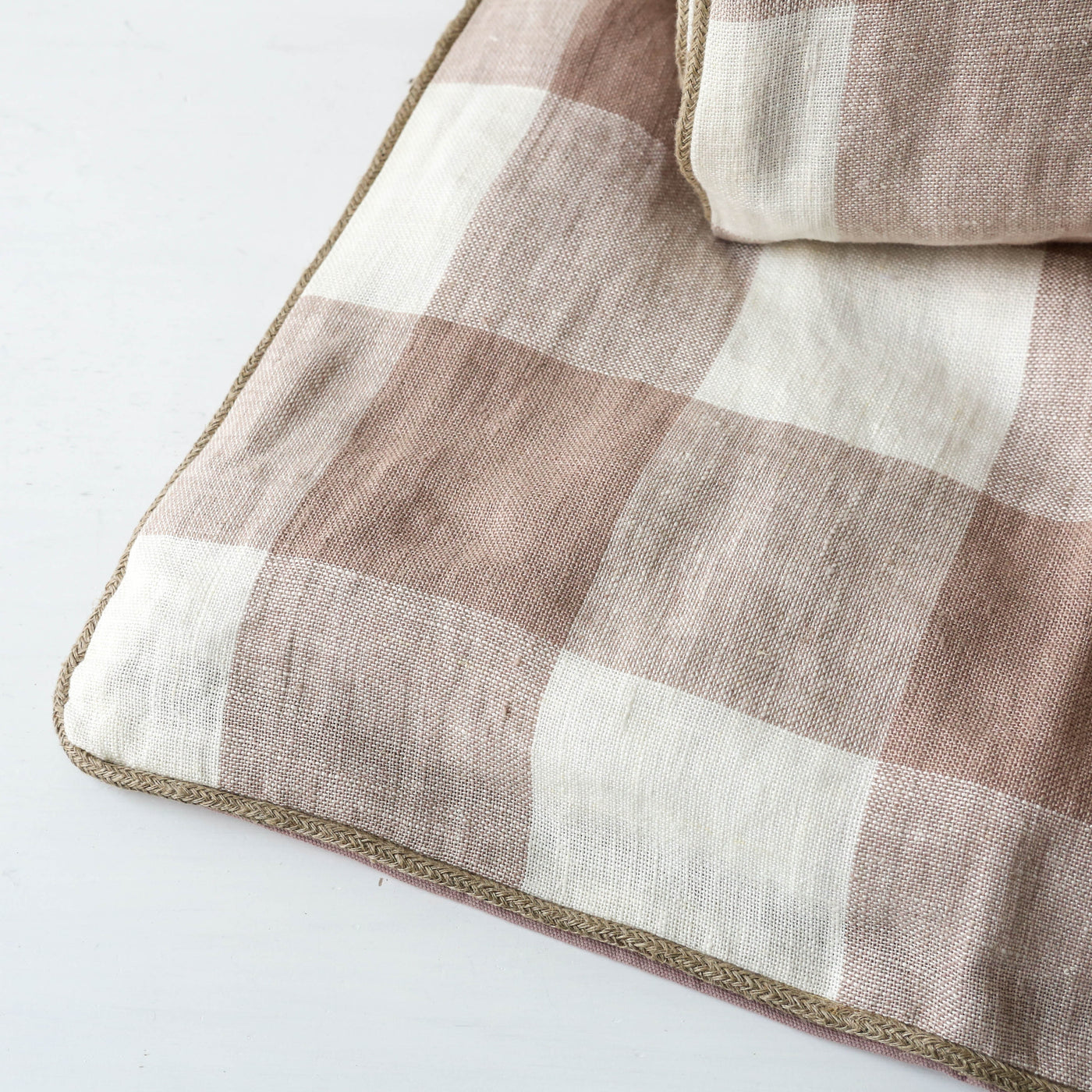 Linen 'Bedroll' or Mattress 85 x 200cm - Bold Pink Check