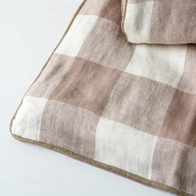 Linen 'Bedroll' or Mattress 85 x 200cm - Bold Pink Check