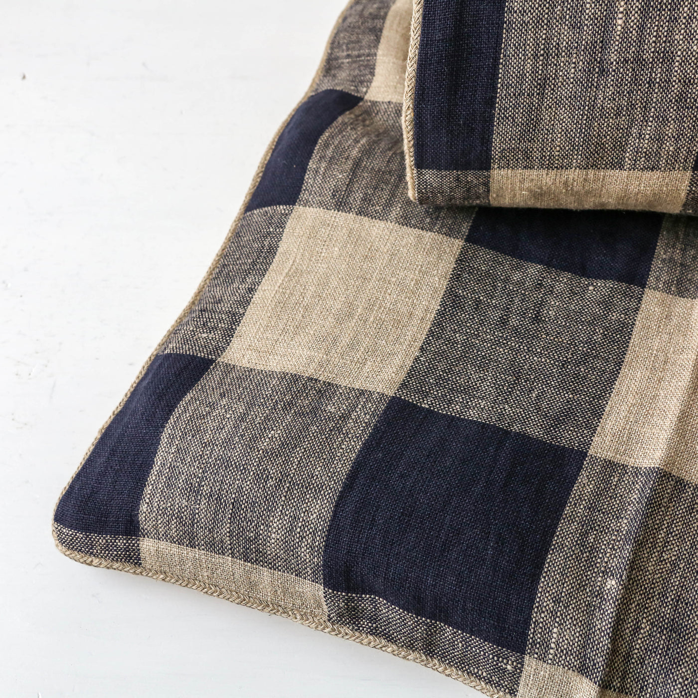 Linen 'Bedroll' or Mattress 85 x 200cm - Bold Navy Check