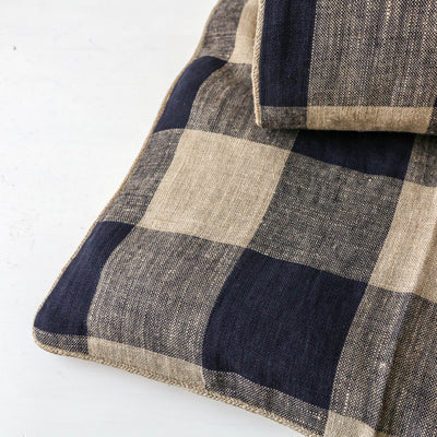 Linen 'Bedroll' or Mattress 85 x 200cm - Bold Navy Check