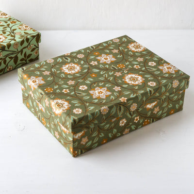 Squat Covered Box in Roja Olive - Medium