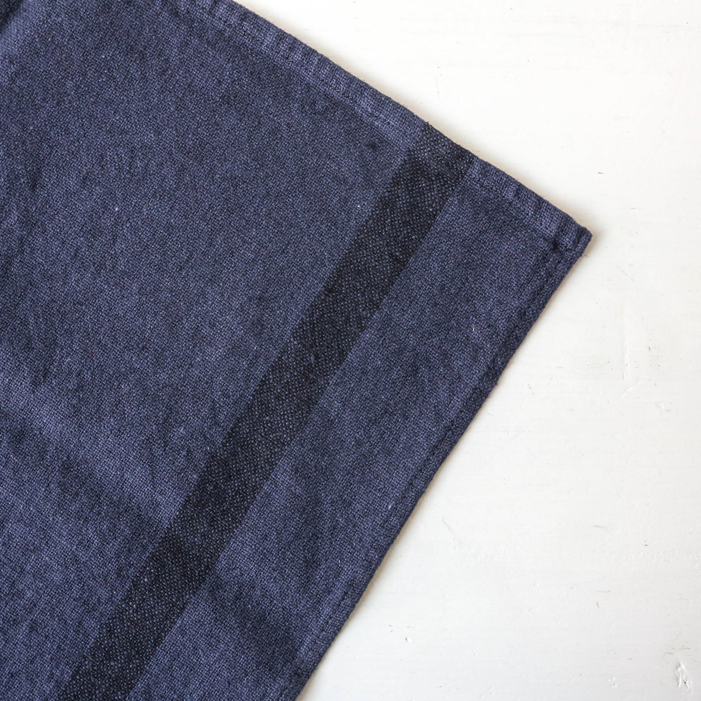 Linen Cotton Stripe Tea Towel - Navy