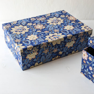 Squat Covered Box in Roja Midnight - Extra Large