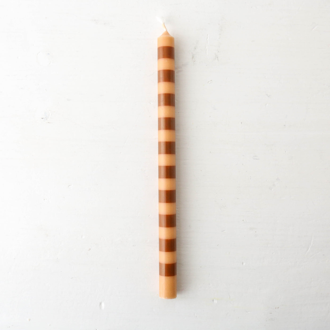 Tall Taper Candle - Brown Stripe