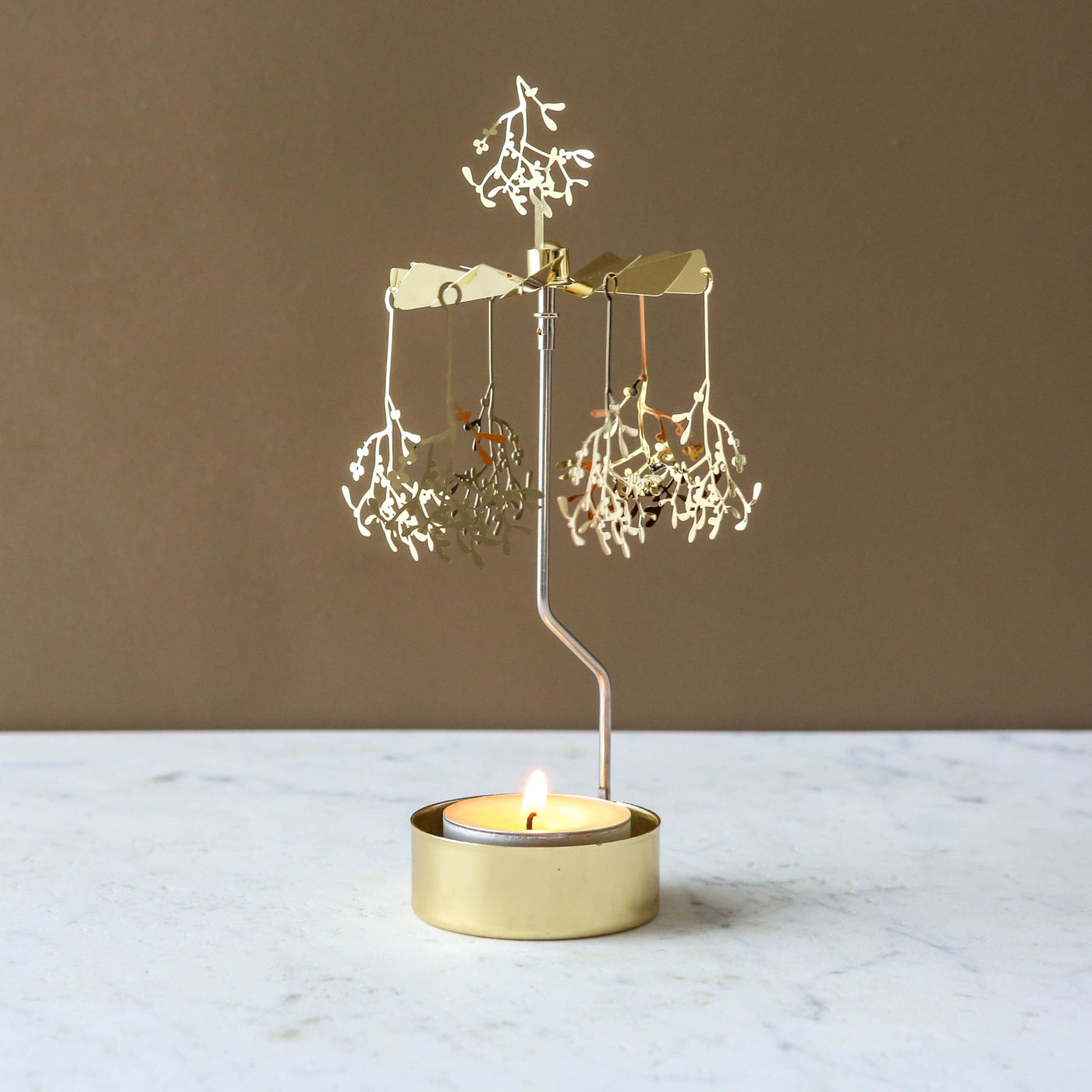 Anglaspel Candle Holder - Gold Mistletoe