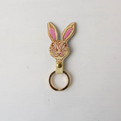 Bunny Shaped Leather Keyring