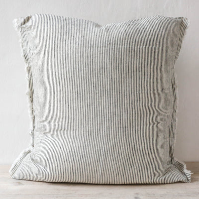 Fringed Cushion Cover - Pinstripe