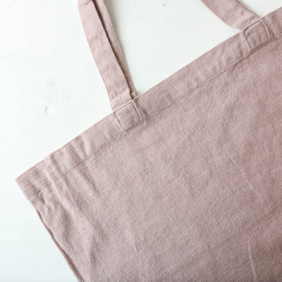 Washed Linen Cotton Sloppy Shoulder Bag - Pink