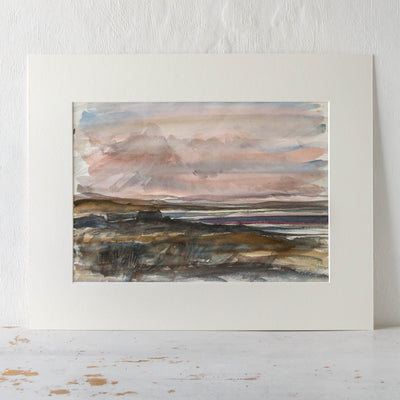 Large Vintage Original Watercolour Artwork - British Wetlands