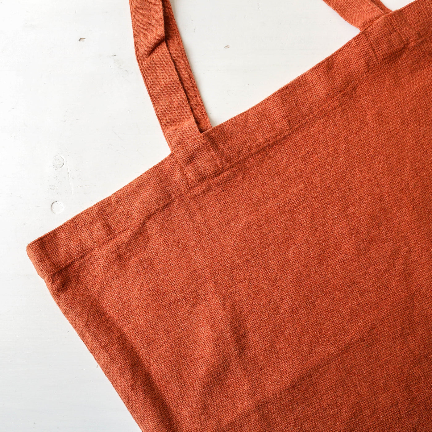 Washed Linen Cotton Sloppy Shoulder Bag - Brick