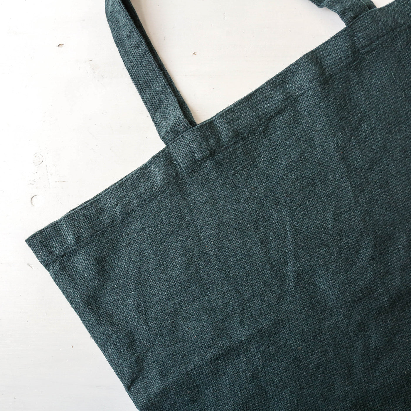Washed Linen Cotton Sloppy Shoulder Bag - Prussian Blue