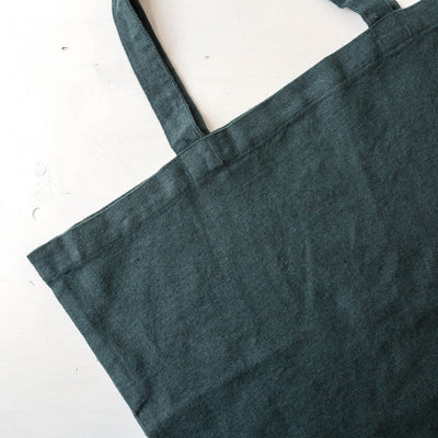 Washed Linen Cotton Sloppy Shoulder Bag - Prussian Blue