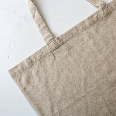 Washed Linen Cotton Sloppy Shoulder Bag - Natural