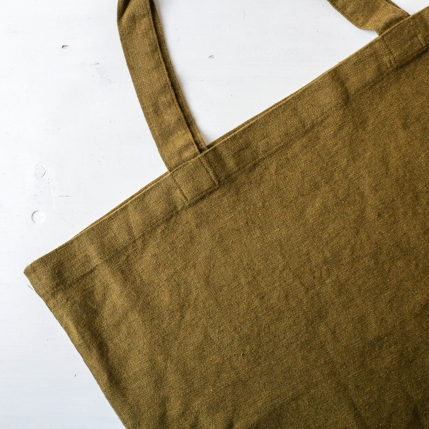 Washed Linen Cotton Sloppy Shoulder Bag - Olive