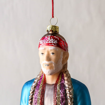 Willie Nelson  Glass Tree Decoration