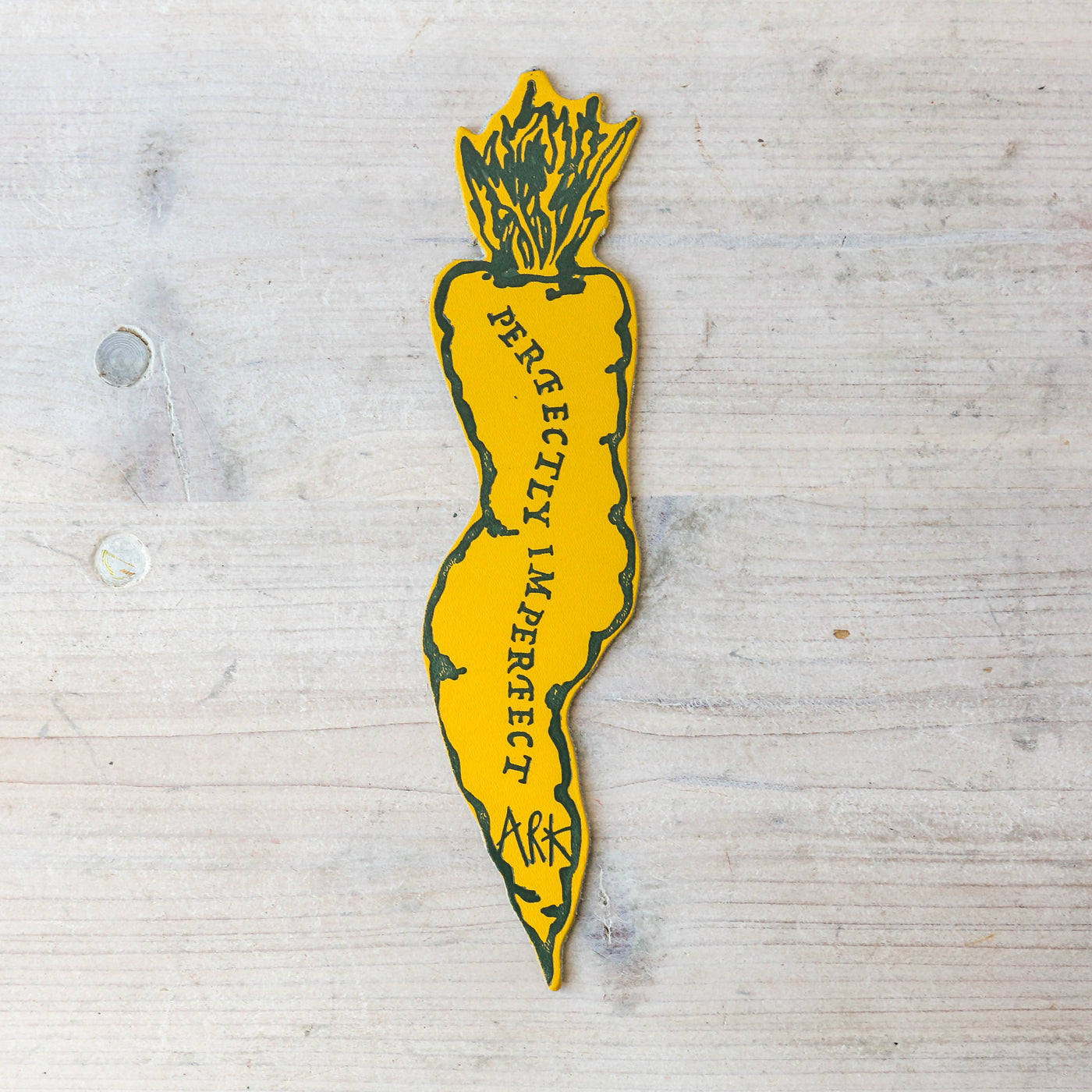 Leather Bookmark - Carrot