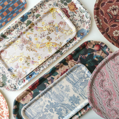 'Chintz' - Large Octagonal Birch Wood Tray
