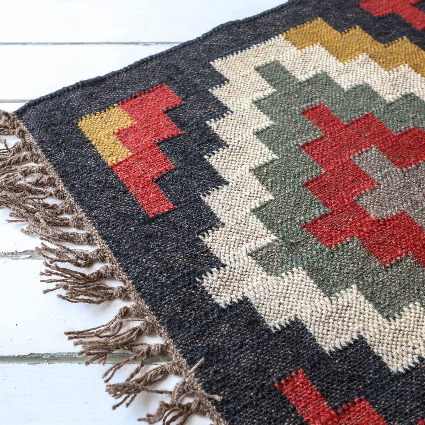 Geometric Kelim Woven Rug - 60 x 90cm