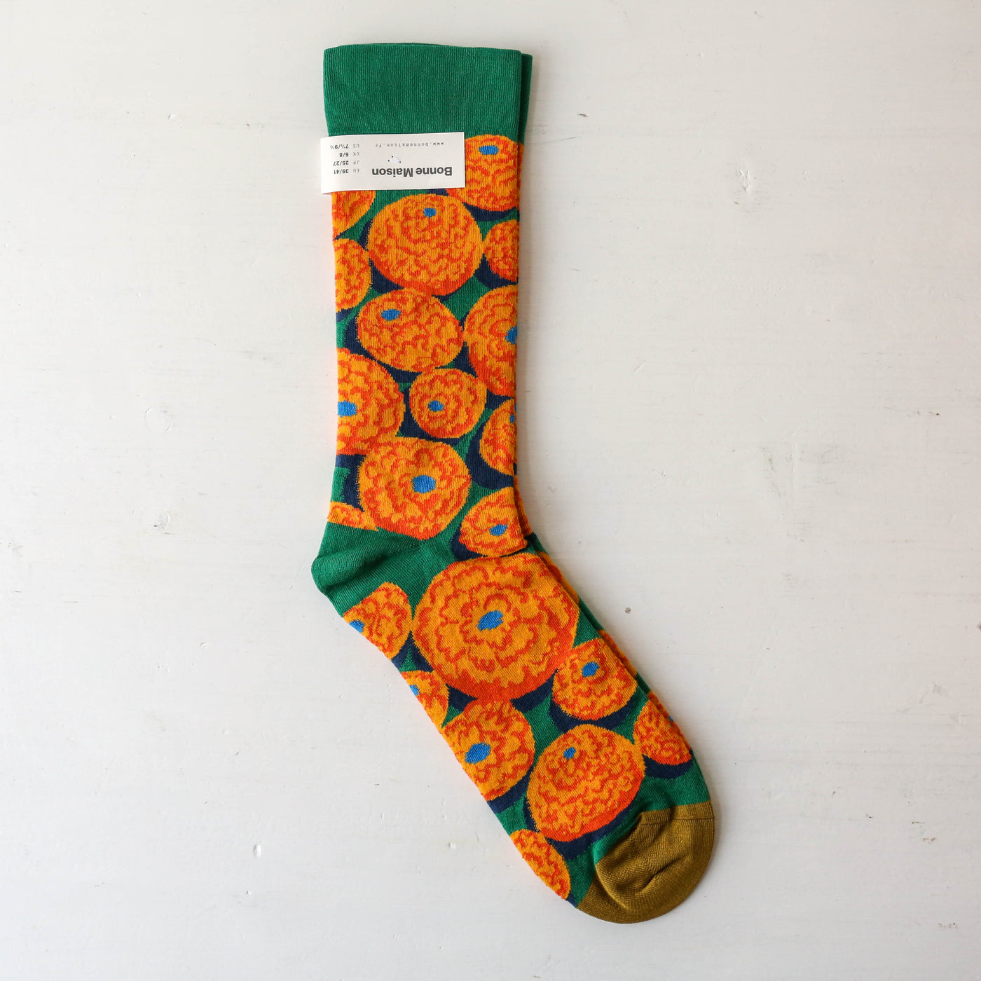 Bonne Maison Socks - Emerald Orange