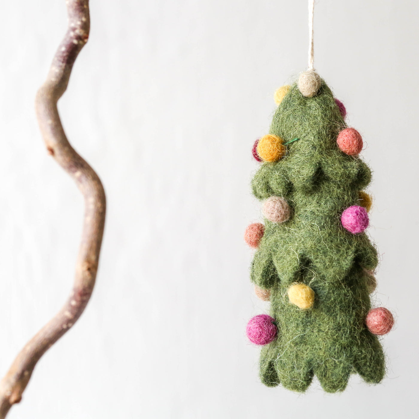 3D Christmas Tree with Baubles Hanging Decoration
