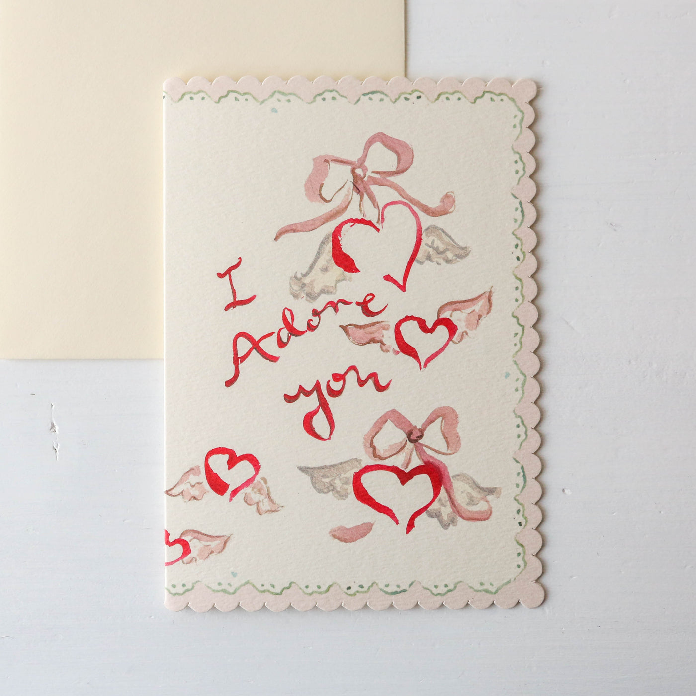 I Adore You Scalloped Edge Card