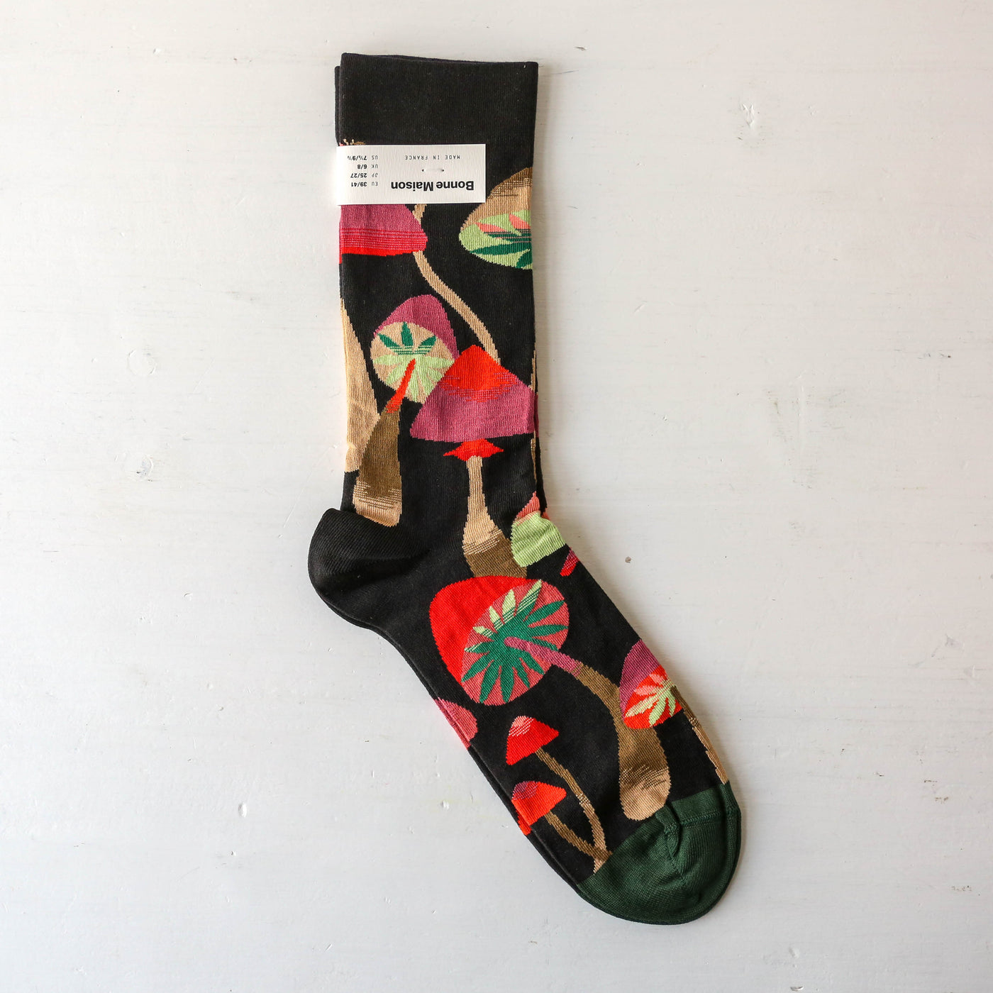 Bonne Maison Socks - Mushrooms in Black