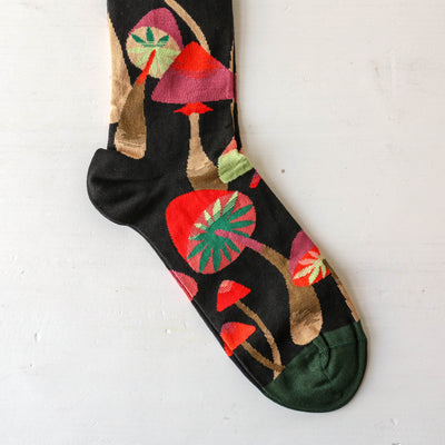 Bonne Maison Socks - Mushrooms in Black