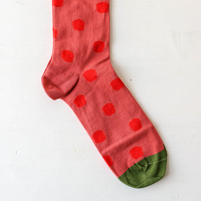 Bonne Maison Socks - Faded Red Polka Dot