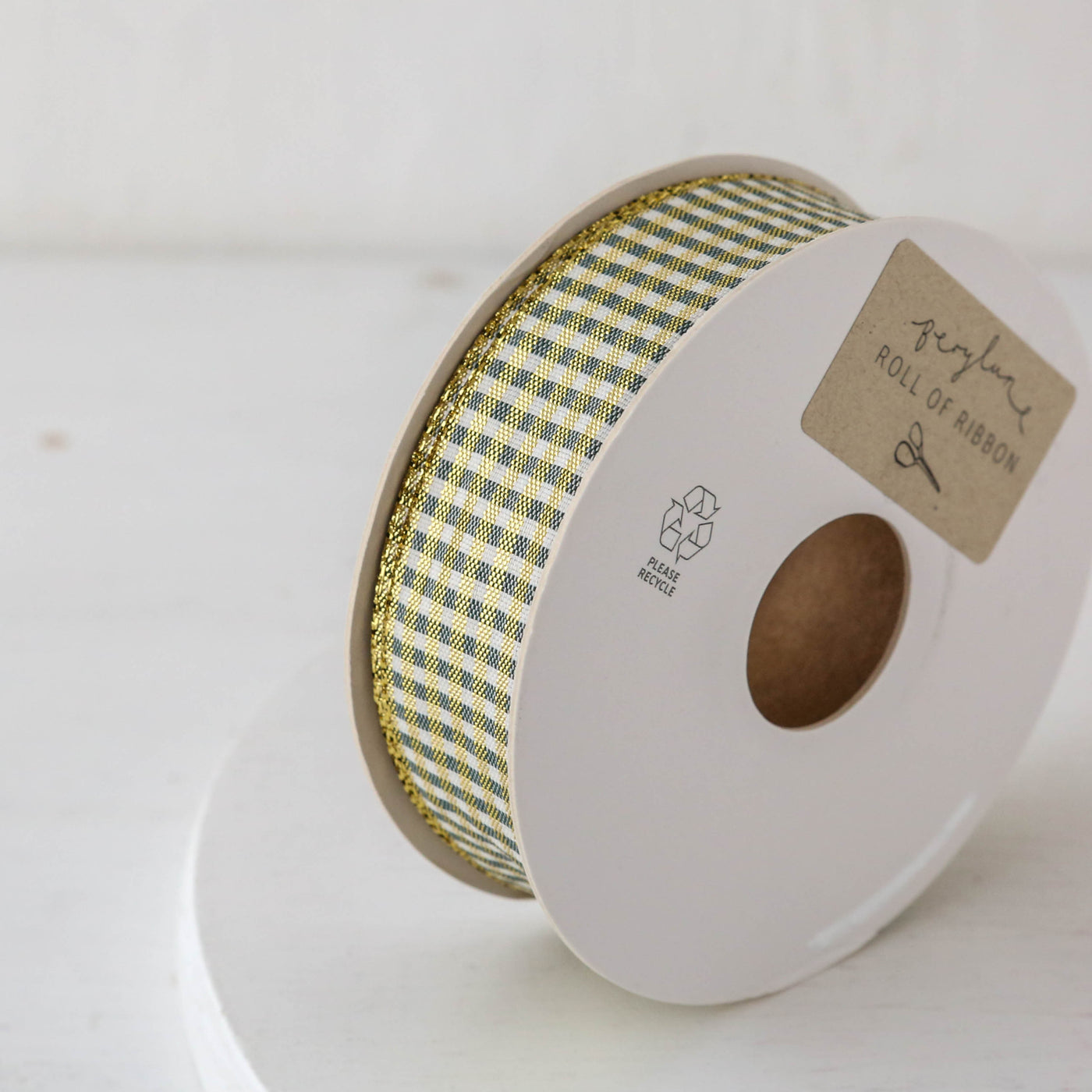 Glitter Check Ribbon - 20m Roll