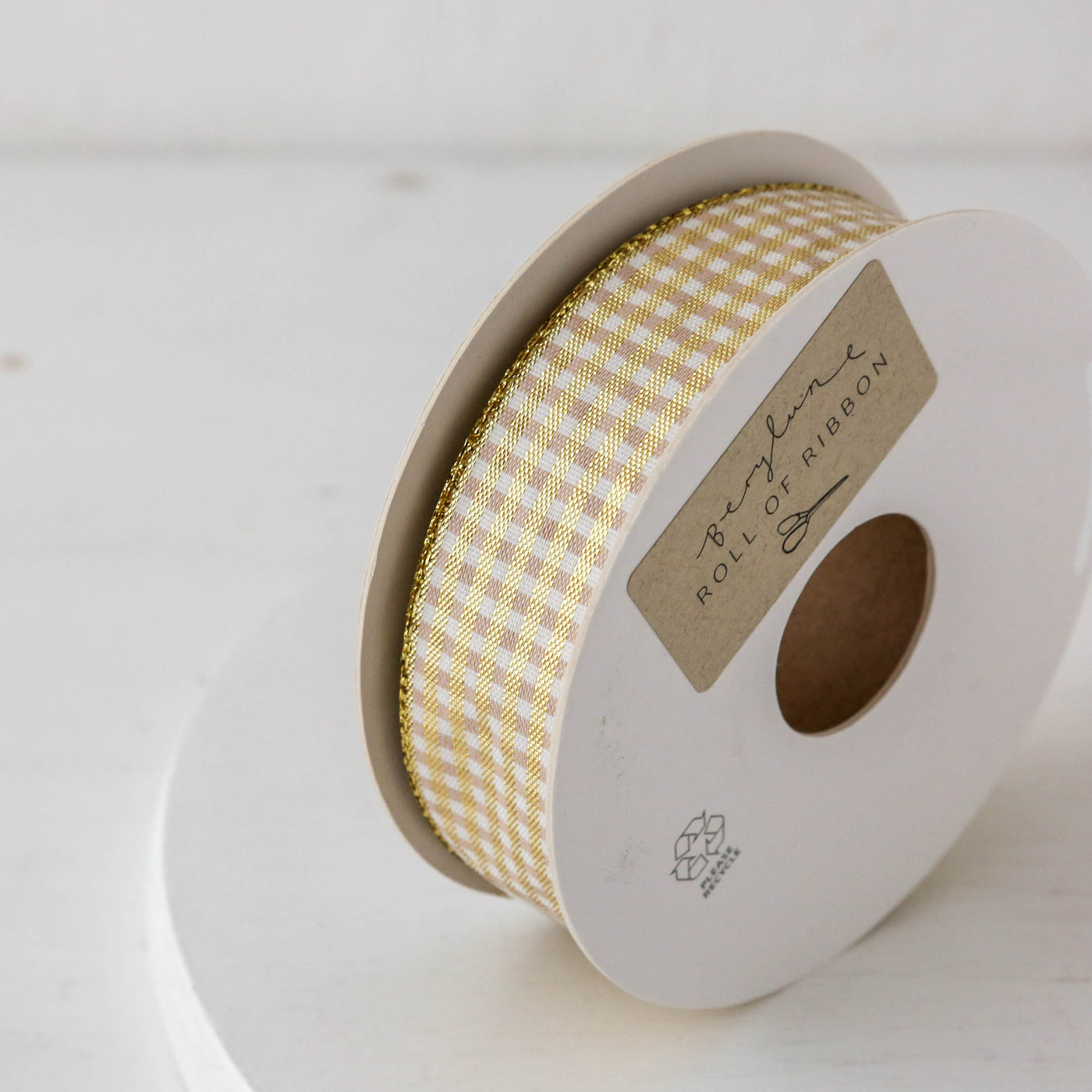 Glitter Check Ribbon - 20m Roll