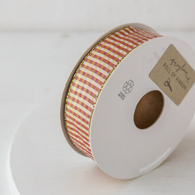 Glitter Check Ribbon - 20m Roll