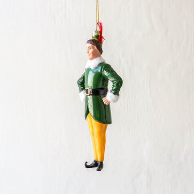Santa's Helper Glass Tree Decoration