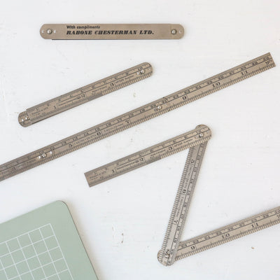 Vintage 12" Folding Steel Ruler - No.50R