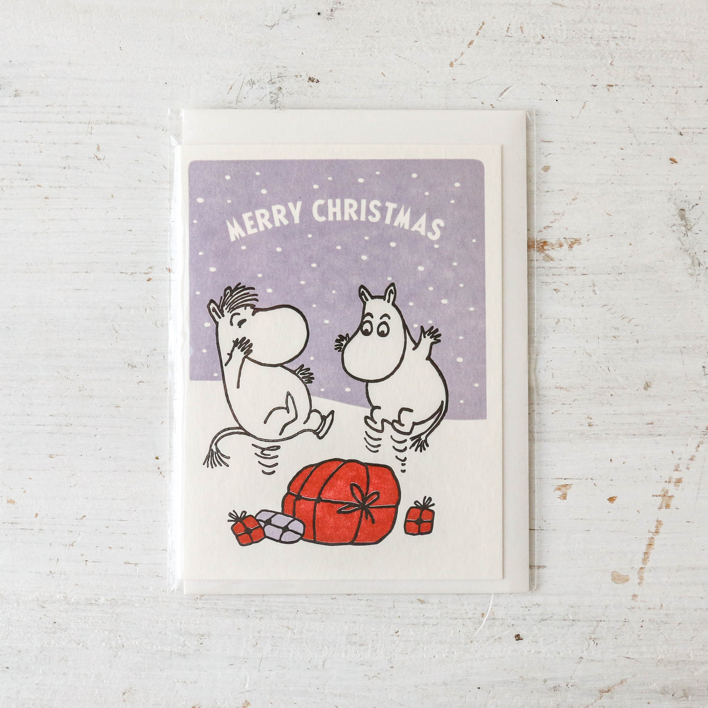 Christmas Moomins in the Snow Letterpress Card
