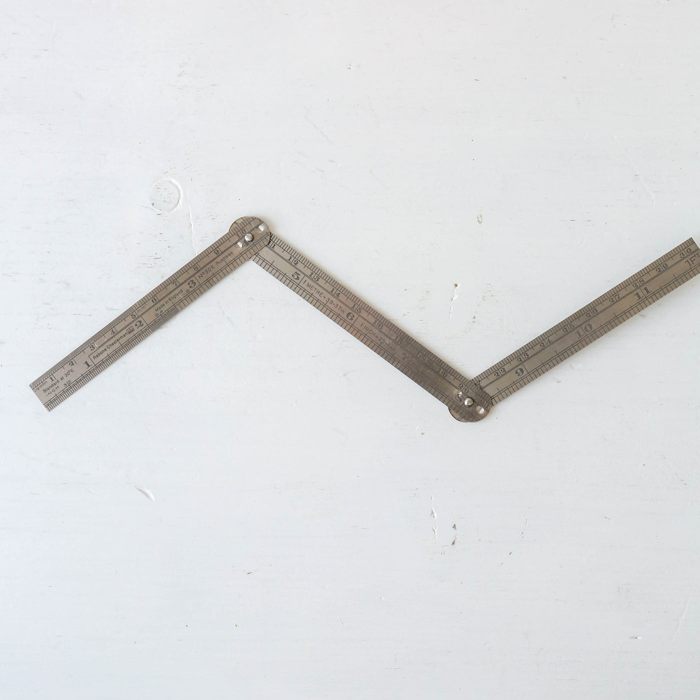 Vintage 12" Folding Steel Ruler - No.50R