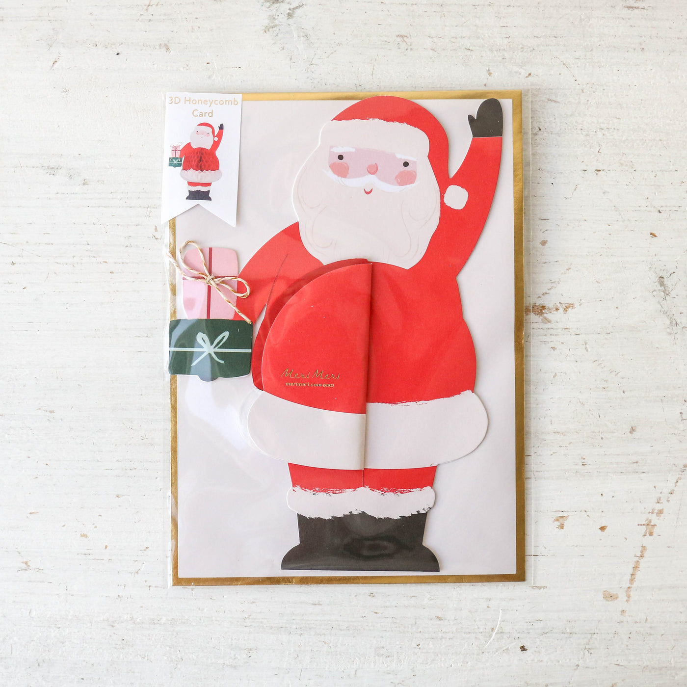 Honeycomb Santa Stand Up Card